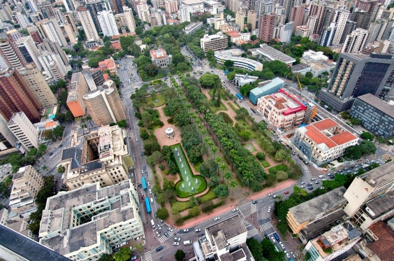 Vista aérea da Praça da Liberdade