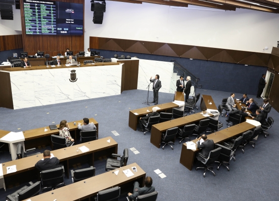 Vereadores em reunião plenária na Câmara de BH