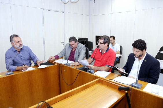 Vereadores em reunião da Comissão de Administração Pública