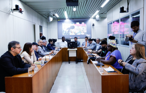parlamentares e participantes presentes em audiência pública na câmara municipal de bh