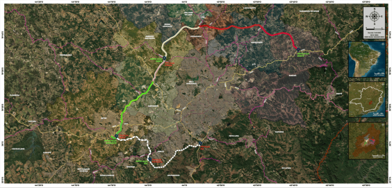 mapa do traçado do projeto do rodoanel metropolitano de bh