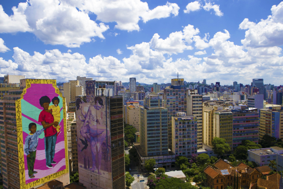 Imagem de edifícios localizados no centro de Belo Horizonte