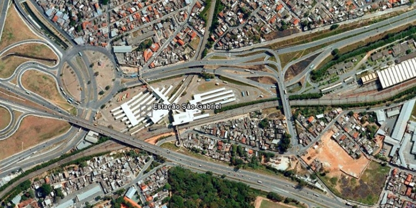Estação São Gabiel, em imagem área. Fonte: Portal PBH/Google. 