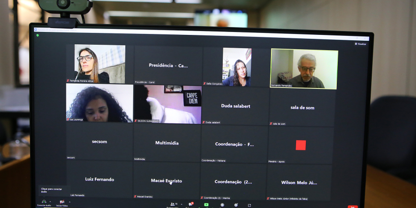 Tela mostrando reunião da Comissão de Participação Popular 