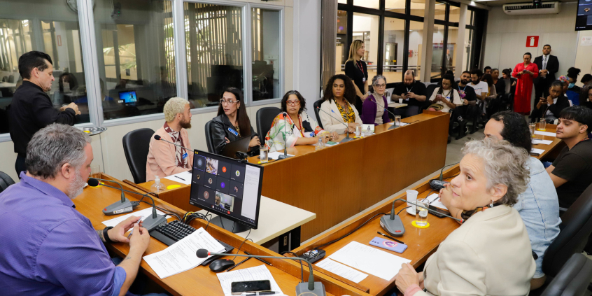 Imagem da reunião no Plenário Camil Caram 