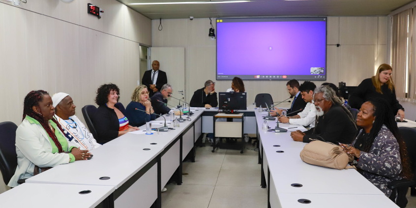 Vereadores e convidados no Plenário Helvécio Arantes