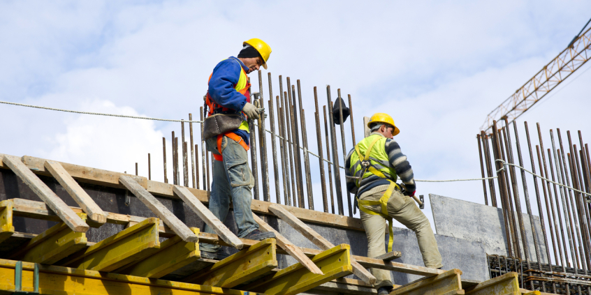 Trabalhadores em obra