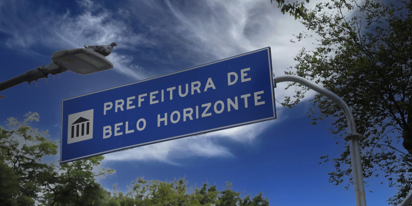 placa urbana onde está escrito prefeitura de belo horizonte