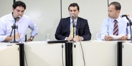 Bruno Miranda (PDT), Dr. Nilton (PSB) e Bim da Ambulância (PTN), membros da Comissão