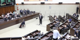 Vereadores durante reunião no Plenário Amynthas de Barros