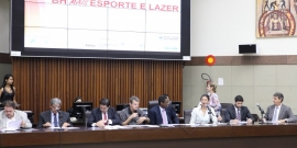 Vereadores Pelé do Vôlei e Juliano Lopes receberam os convidados na apresentação do Projeto Cidades da Copa