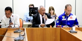 Veré da Farmácia (PSDC), Márcio Almeida (PSD) e Bim da Ambulância (PSDB), em reunião da Comissão de Saúde. Foto: Rafa Aguiar