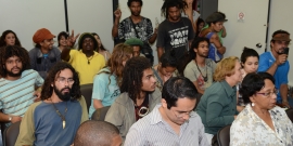 artesãos de rua participando da audiência pública