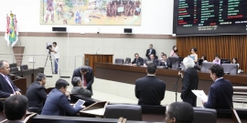 Vereadores em reunião no Plenário Amynthas de Barros