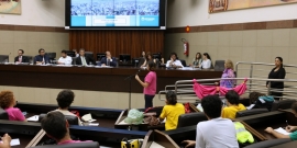 Representantes de órgãos públicos e de movimentos sociais debateram política urbana - Foto: Eduardo Profeta