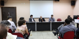 Vereadores Gilson Reis, Henrique Braga e Jorge Santos na Comissão de Orçamento e Finanças Públicas no dia 13/8
