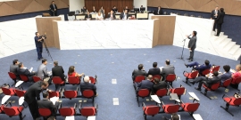 Vista superior do Plenário Amynthas de Barros. Foto: Abraão Bruck/Câmara de BH