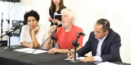 Vereadores Áurea Carolina, Arnaldo Godoy e Hélio da Farmácia na reunião da Comissão Especial de Estudo sobre o Genocídio da Juventude Negra