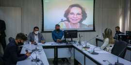 Vereadores Professor Juliano Lopes, Jorge Santos e Nikolas Ferreira, e vereador Flávia Borja, em oitiva da secretária municipal de Educação, Ângela Dalben, na CPI da Covid-19, nesta quinta-feira (22/7)