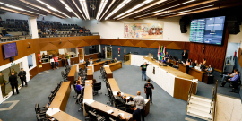 Vereadores reunidos no Plenário da CMBH durante votação