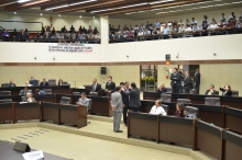 Vereadores em sessão plenária ocorrida no dia 5 de junho