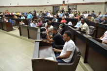 guardas municipais lotaram o plenário para a audiência