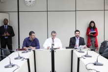 Pedro Patrus, Leonardo Mattos (presidente) e Adriano Ventura aprovaram debate sobre preço das passagens (Foto: Mila Milowski)