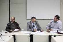 Vers. Gunda, Pedro Patrus e Preto em reunião ordinária da Comissão dia 19/8