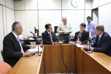 Vereadores Edson Moreira, Juninho Los Hermanos, Marcelo Aro e Coronel Piccinini na 22ª reunião ordinária da CLJ