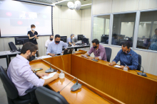 Vereadores Irlan Melo, Gabriel, Reinaldo Gomes e Autair Gomes, na reunião da Comissão de Legislação e Justiça desta terça-feira (22/12)