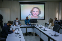 Vereadores Professor Juliano Lopes, Jorge Santos e Nikolas Ferreira, e vereador Flávia Borja, em oitiva da secretária municipal de Educação, Ângela Dalben, na CPI da Covid-19, nesta quinta-feira (22/7)