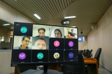 Vereadora Pereira Altoé e vereadores Reinaldo Gomes Preto Sacolão, Jorge Santos, Gabriel e Rubão, em reunião da Comissão de Legislação e Justiça, nesta terça-feira (14/12) 