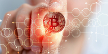 Ilustração de uma bitcoin